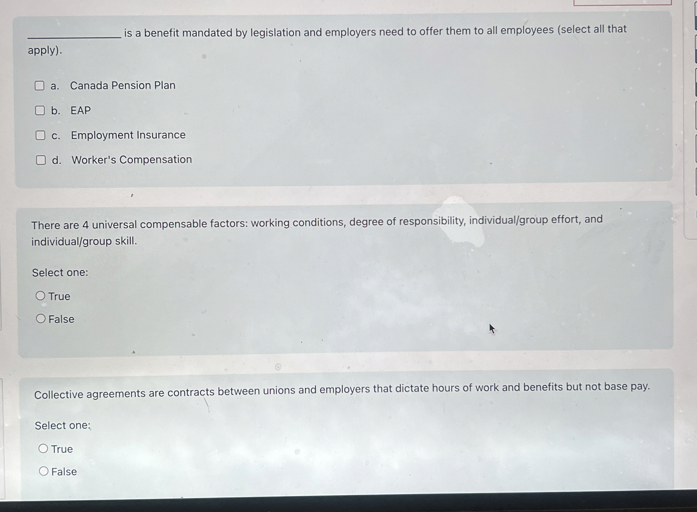 q , is a benefit mandated by legislation and