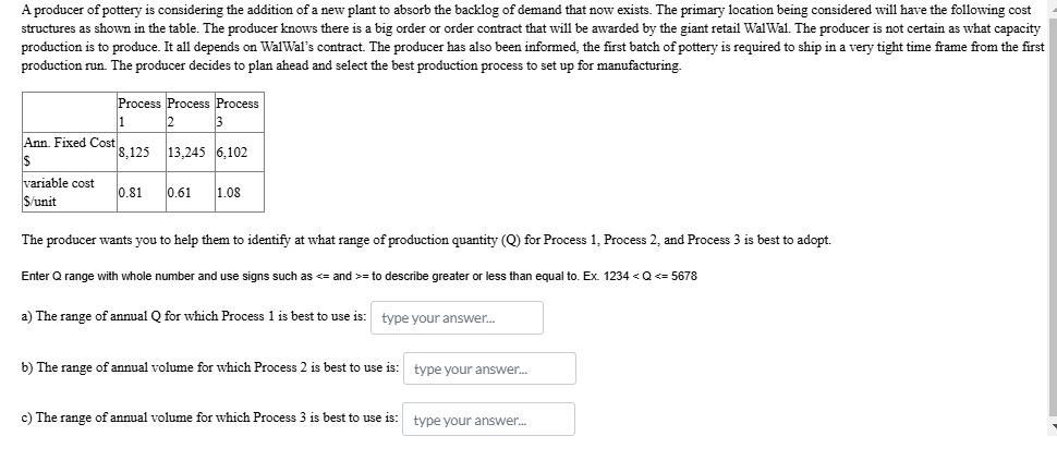 A producer of pottery is considering the addition