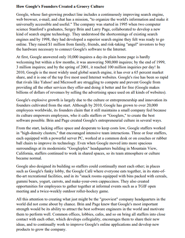 How Google's Founders Created a Groovy Culture