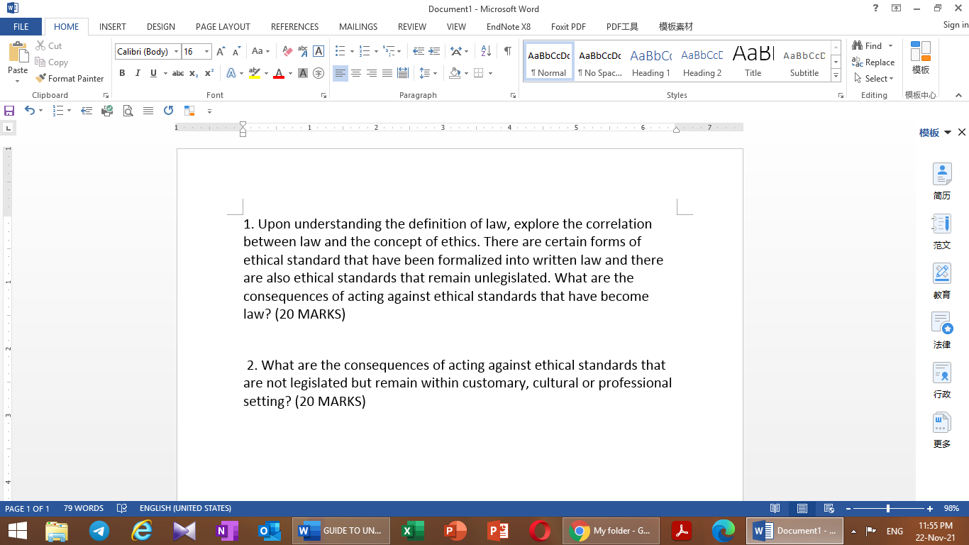 BUSINESS LAW W] Document1 - Microsoft Word ? -