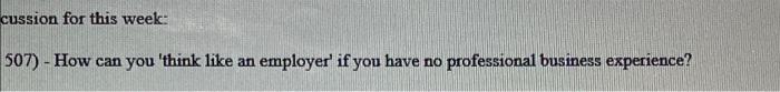 cussion for this week: 507) - How can you think