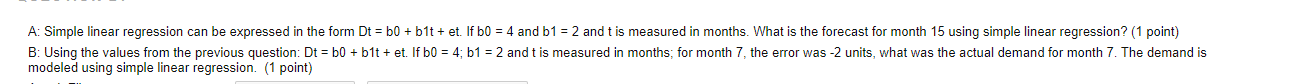 A: Simple linear regression can be expressed in