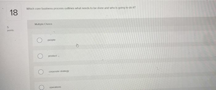 Which core business process outlines what needs