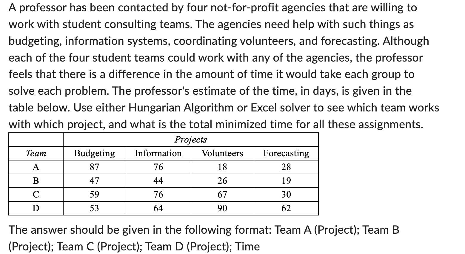 A professor has been contacted by four not - for