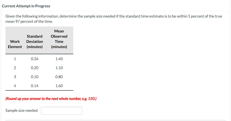 Current Attempt in Progress Given the following
