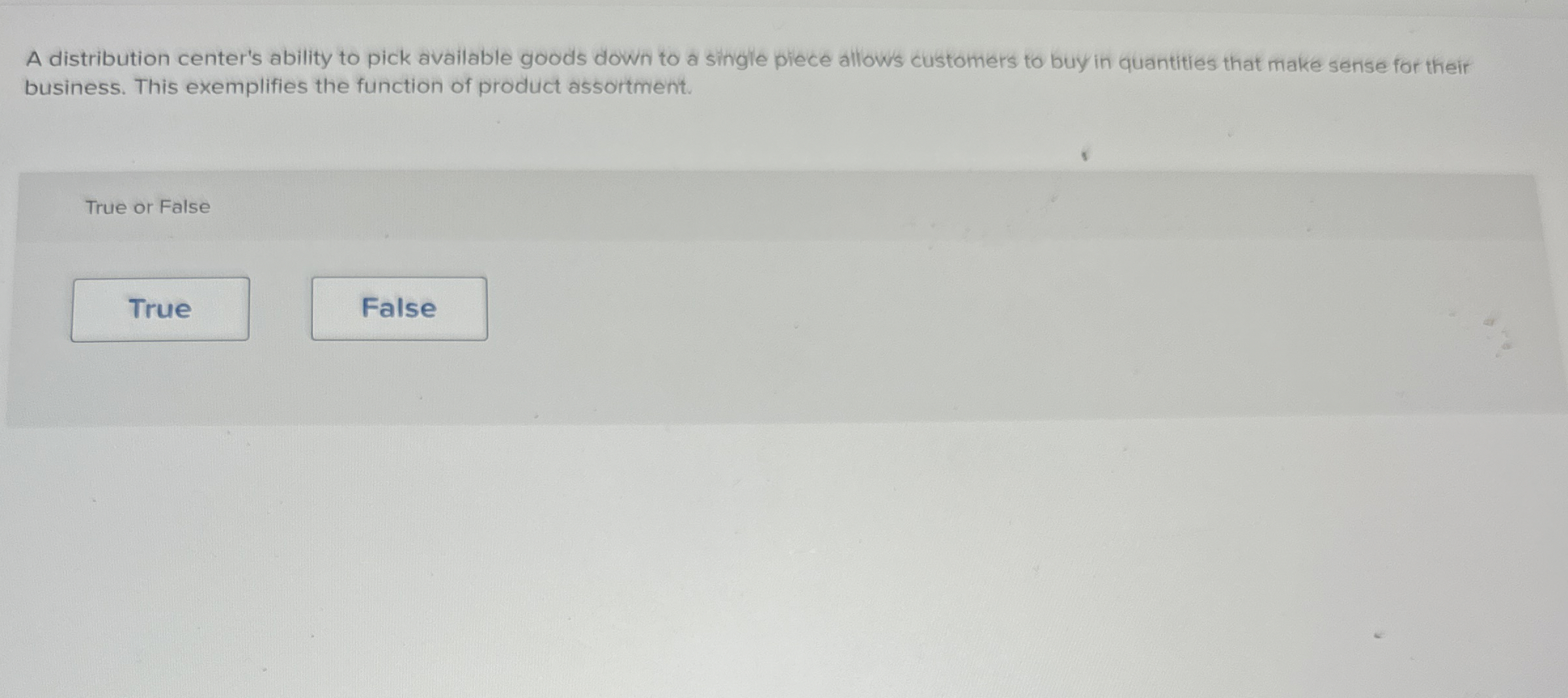 A distribution center's ability to pick available