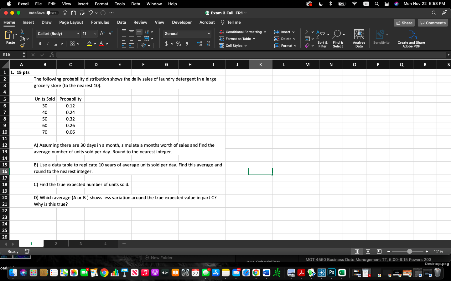 Format Tools Data Window Help L2 1111 Mon Nov 22