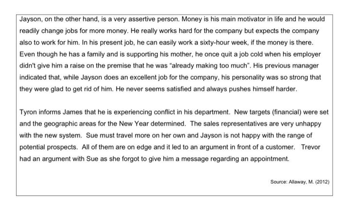 Question 2 Study the scenario and complete the