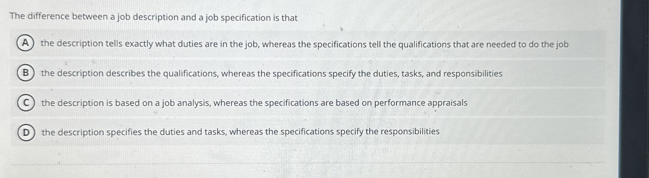 The difference between a job description and a