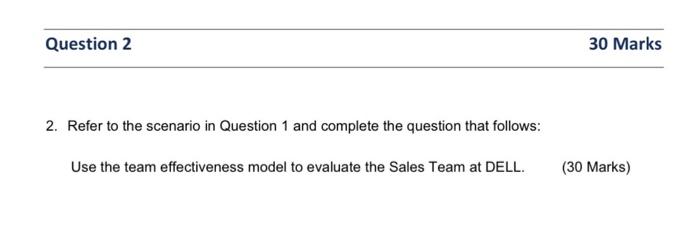 Question 2 Study the scenario and complete the