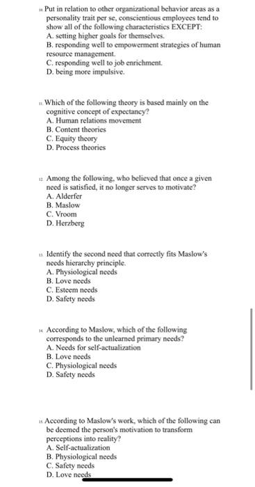 True / False Questions A) - Chapters 5&6 1. Most