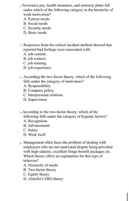True / False Questions A) - Chapters 5&6 1. Most