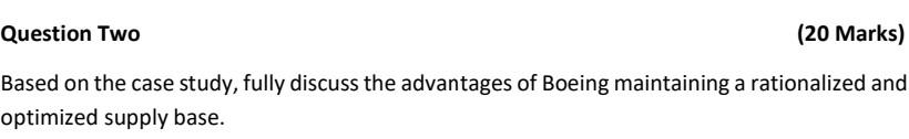 Question Two (20 Marks) Based on the case study,