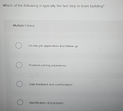 Which of the following is typically the last step