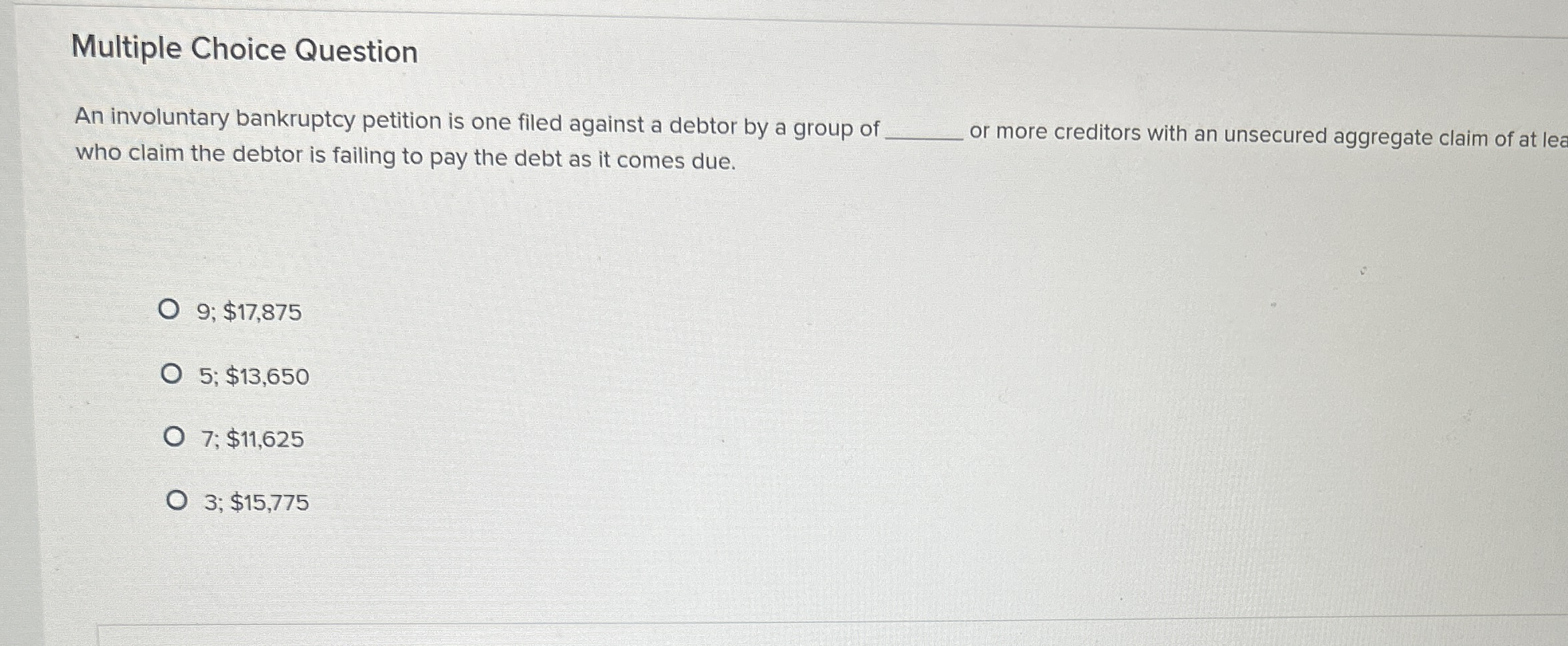 Multiple Choice Question An involuntary