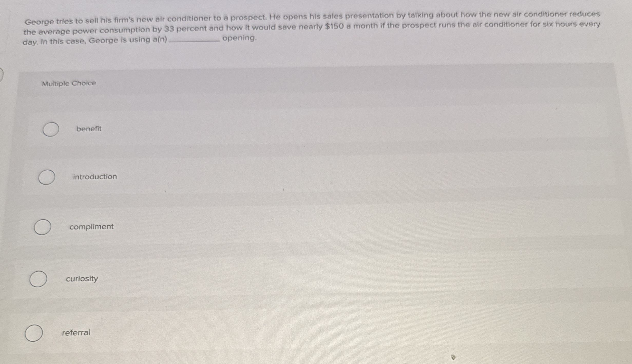 George tries to sell his firm's new air