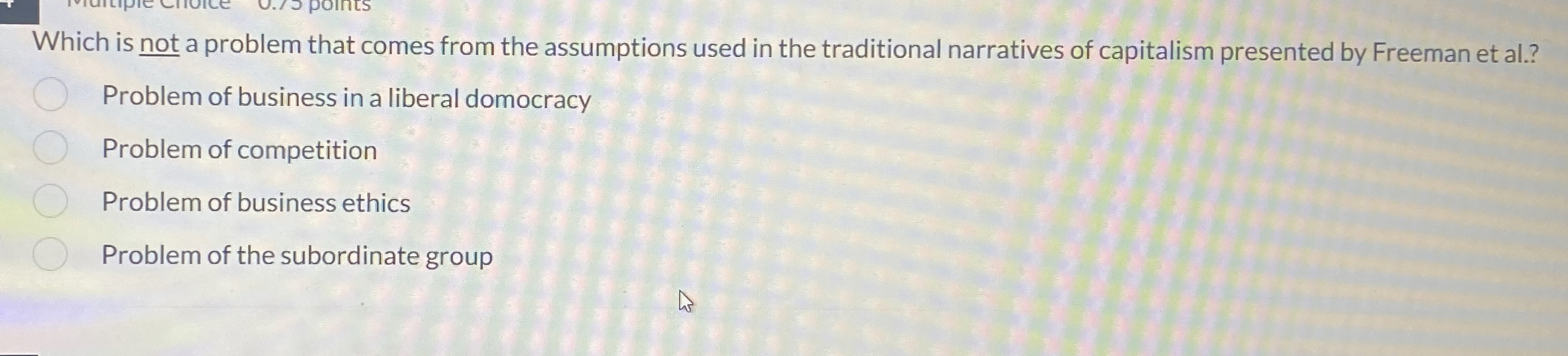 Which is not a problem that comes from the