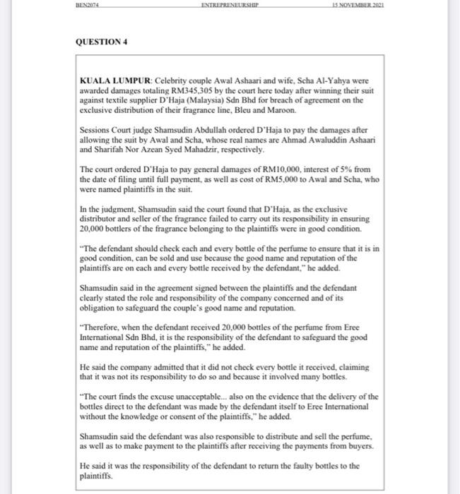 please solve the problem. its entrepreneurship