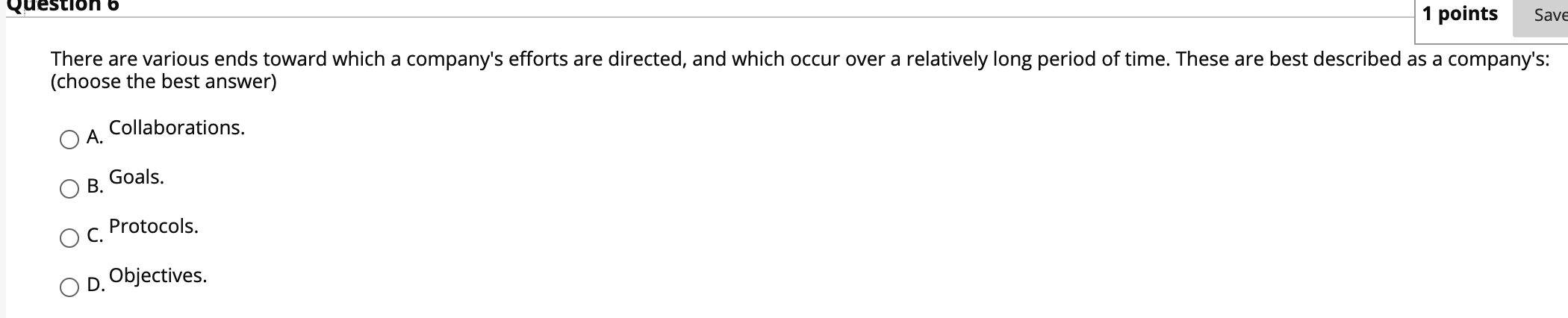 1 points Save There are various ends toward which