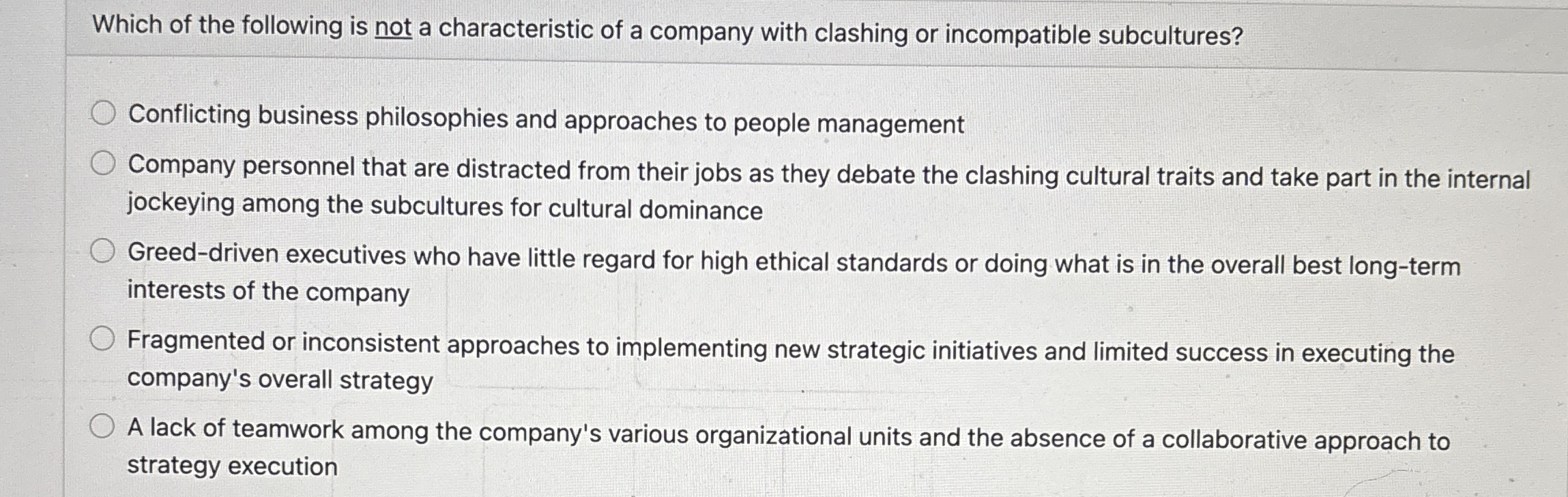 Which of the following is not a characteristic of