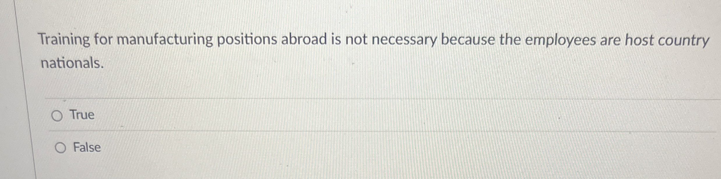 Training for manufacturing positions abroad is