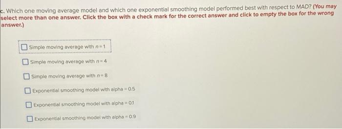 Problem 12-4 (Algo) Using the ice cream sales