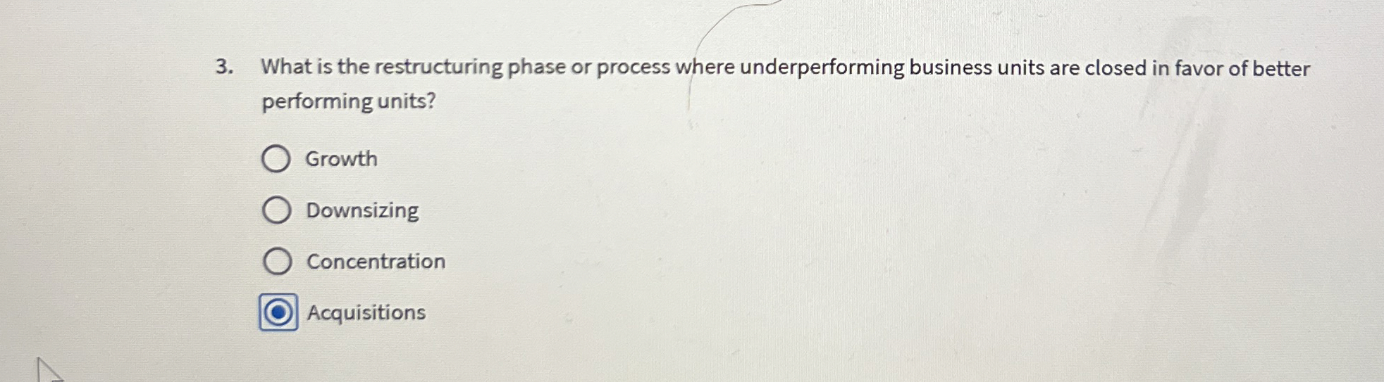 What is the restructuring phase or process where
