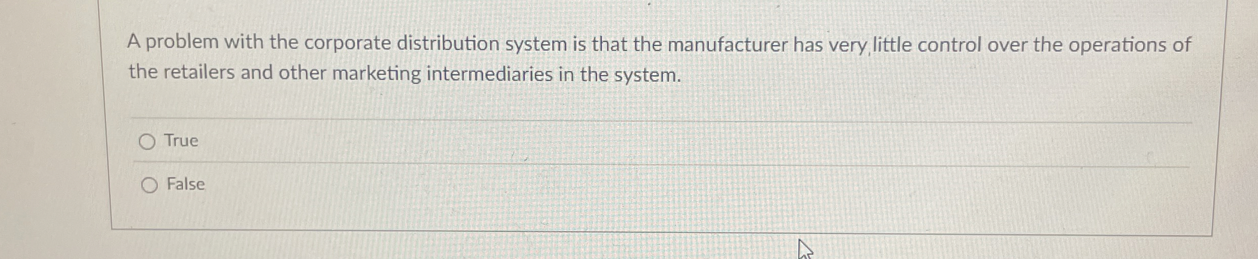 A problem with the corporate distribution system