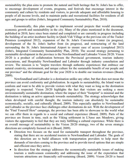 Case Study One: Sustainability in Newfoundland