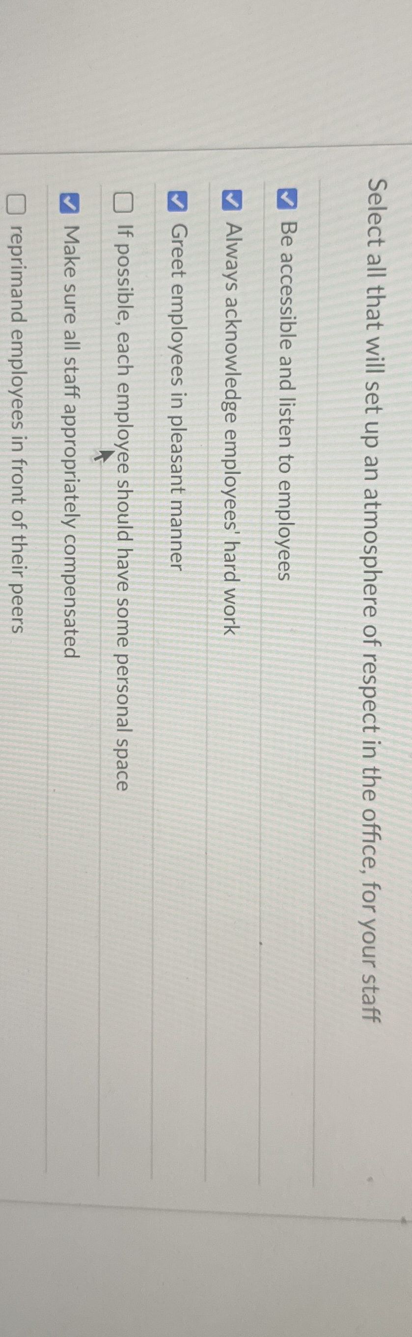 Select all that will set up an atmosphere of