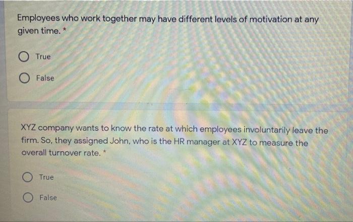 Employees who work together may have different