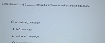 Each element in a ( n ) has a distinct role as