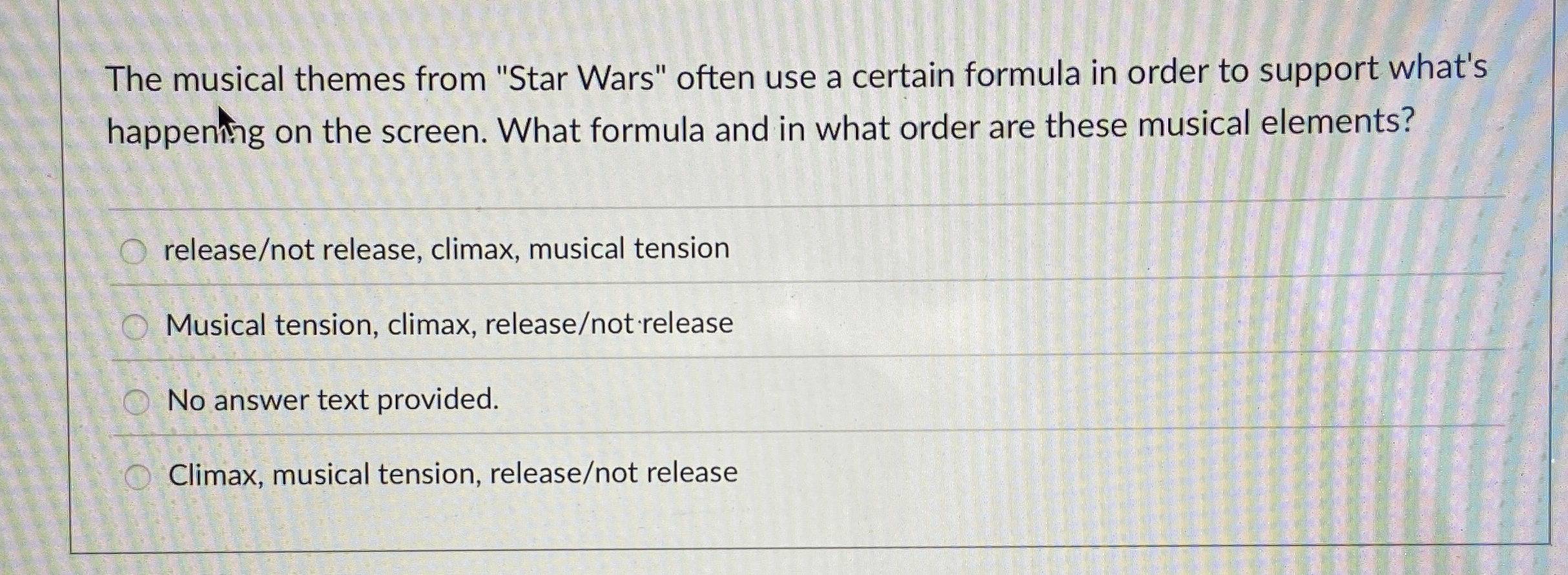 The musical themes from "Star Wars" often use a