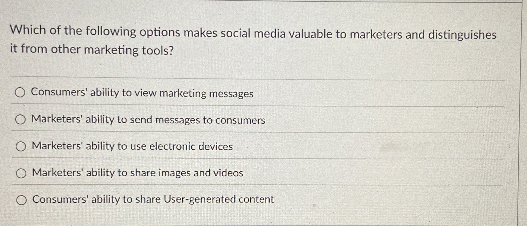 Which of the following options makes social media