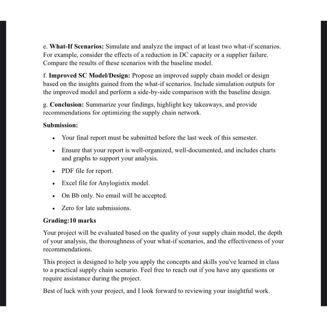 IE 5 4 1 : Supply Chain Modeling Project