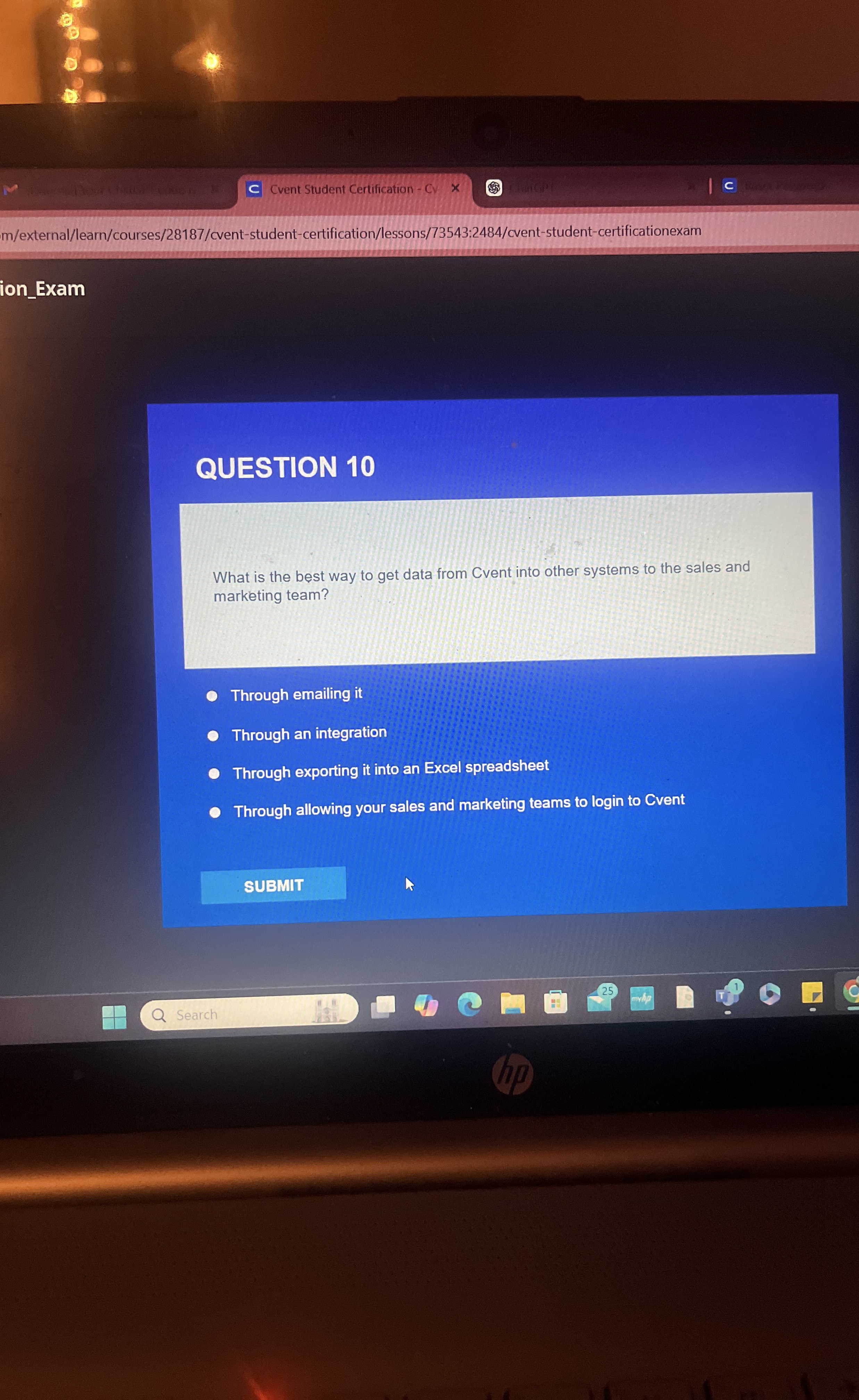 Cvent Student Certification - Cy c m ? / external