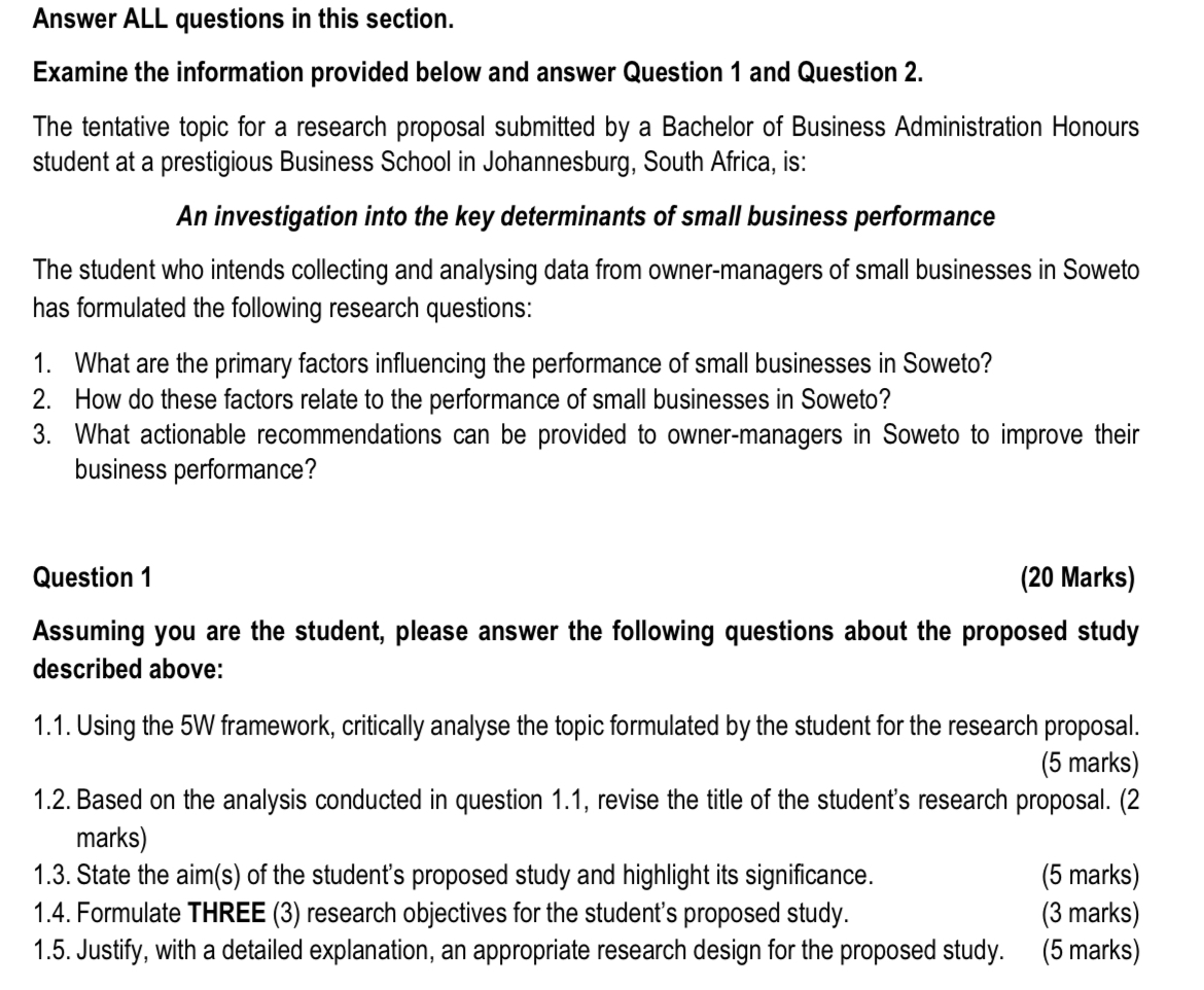 Answer ALL questions in this section. Examine the