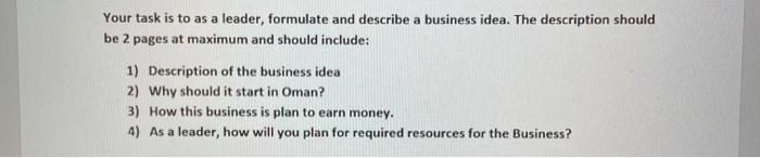 please please please write it for me orgnized as