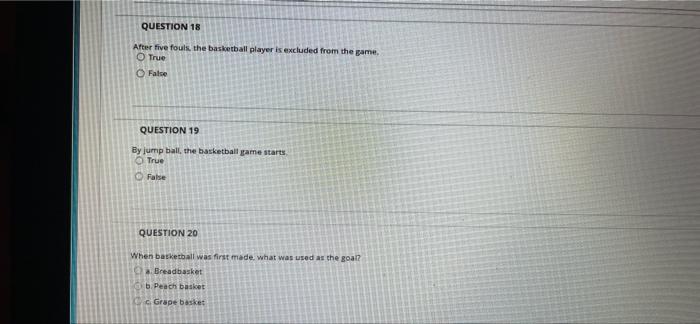 After a successfully made basket O a. The ball is