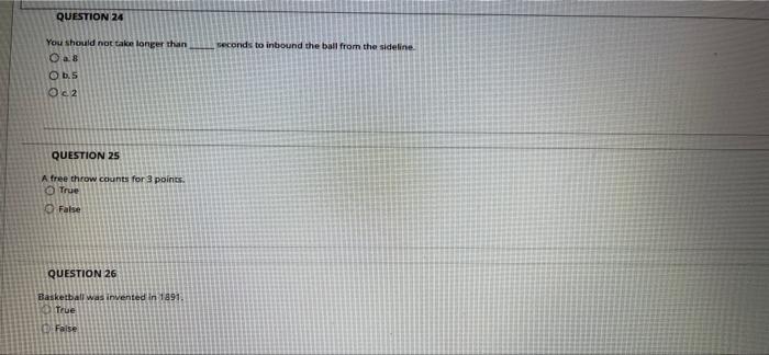 After a successfully made basket O a. The ball is