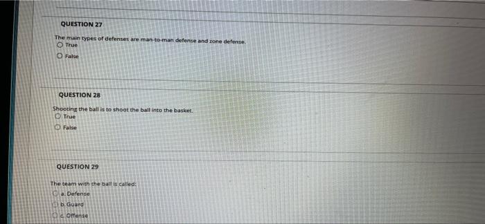 After a successfully made basket O a. The ball is