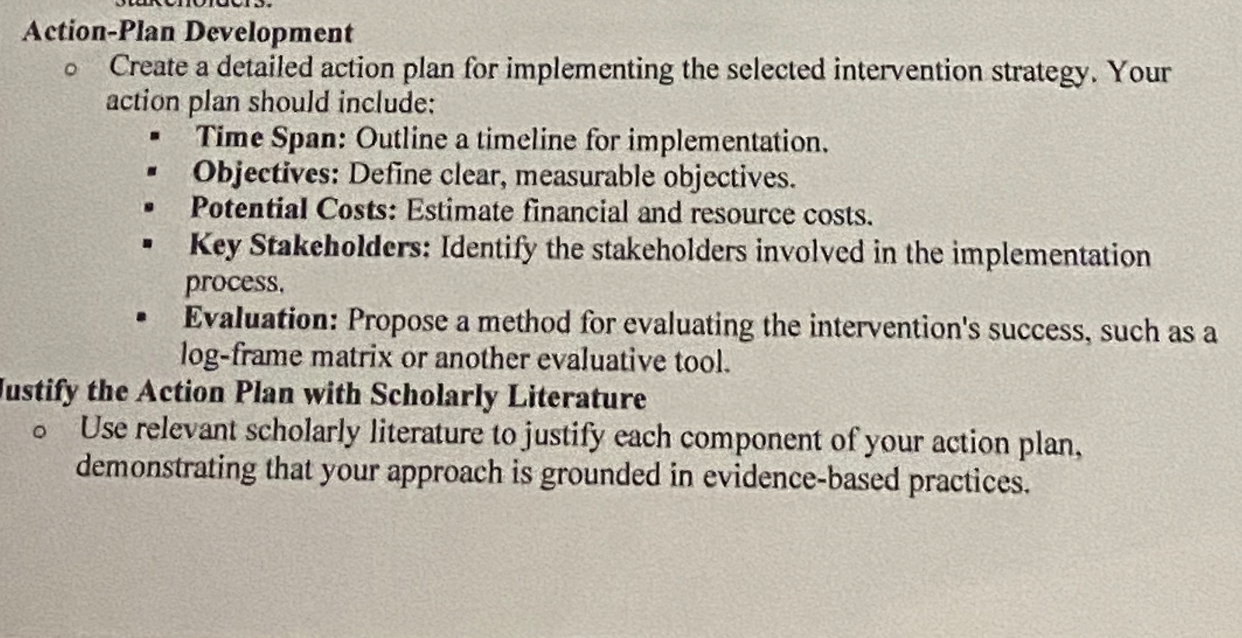 Action - Plan Development Create a detailed