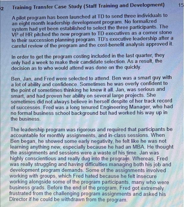 this question is from organization traninig