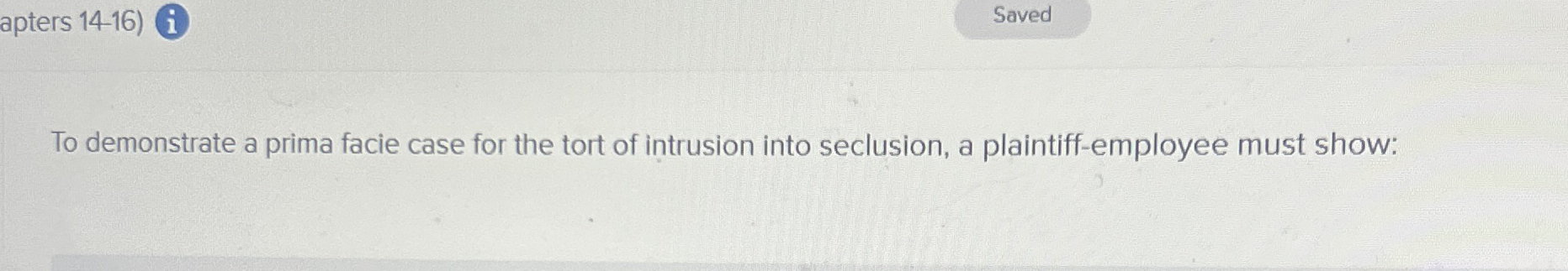 apters 1 4 - 1 6 ) i Saved To demonstrate a prima