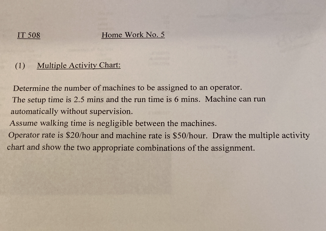 IT 508 Home Work No. 5 (1) Multiple Activity
