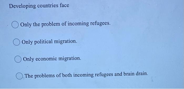 Developing countries face Only the problem of