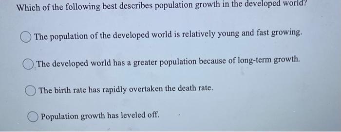 Developing countries face Only the problem of