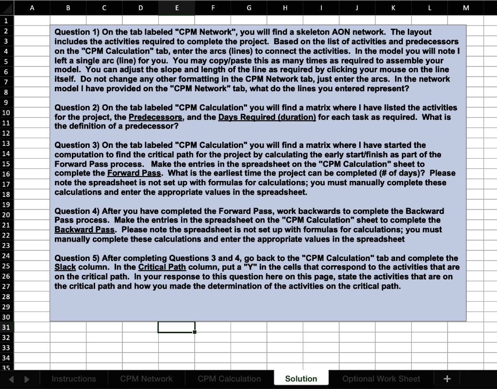 A B D E F G M 1 2 3 4 5 6 On the tab labeled