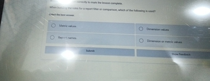 2 0 When buring the rules for a report filter or