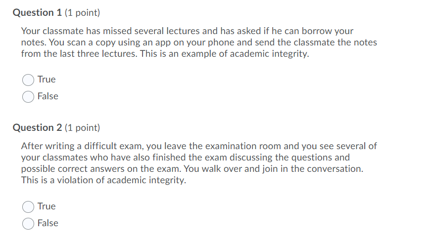 Question 1 (1 point) Your classmate has missed